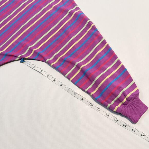 Vintage Ginni's Girl Sweater Womens Large Dolman Striped Mock Neck Made USA 80s - Picture 8 of 8